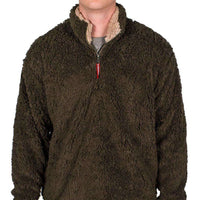 Appalachian Pile Pullover 1/4 Zip in Stone Brown by Southern Marsh - Country Club Prep