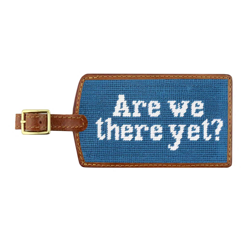 Are We There Yet Needlepoint Luggage Tag