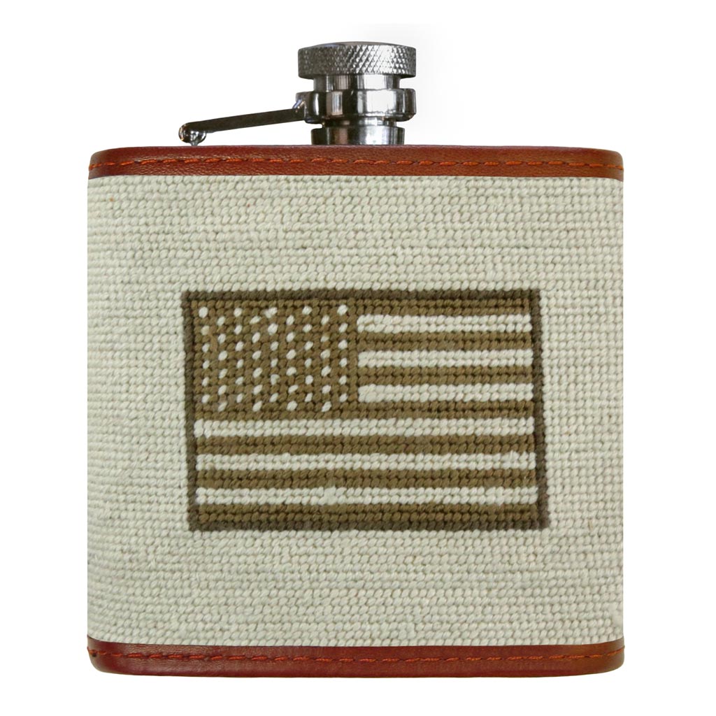 Armed Forces Flag Needlepoint Flask by Smathers & Branson - Country Club Prep