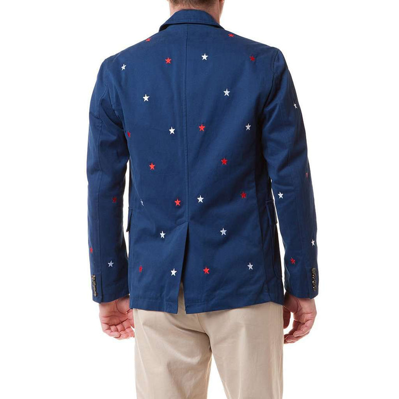 Spinnaker Blazer with Embroidered Red & White Stars by Castaway Clothing - Country Club Prep
