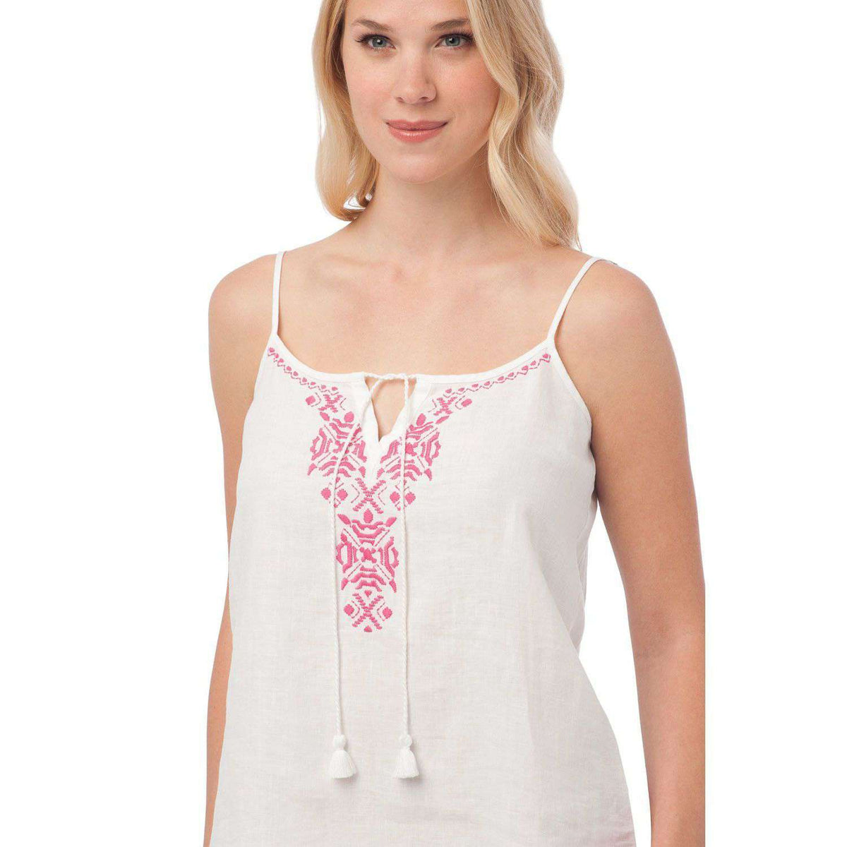Ava Embroidered Tank in Classic White by Southern Tide - Country Club Prep