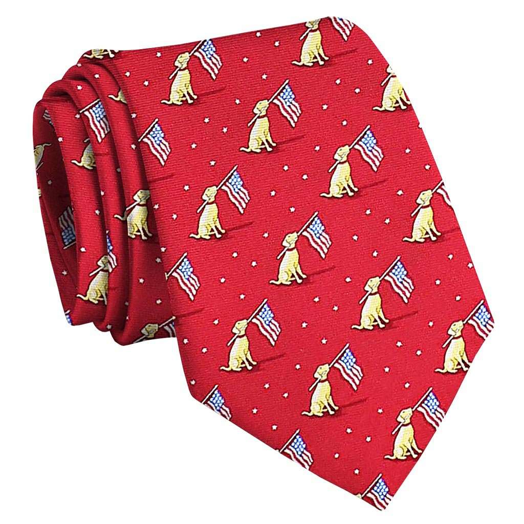Bird Dog Bay Dogs Love America Necktie Free Shipping Country Club Prep