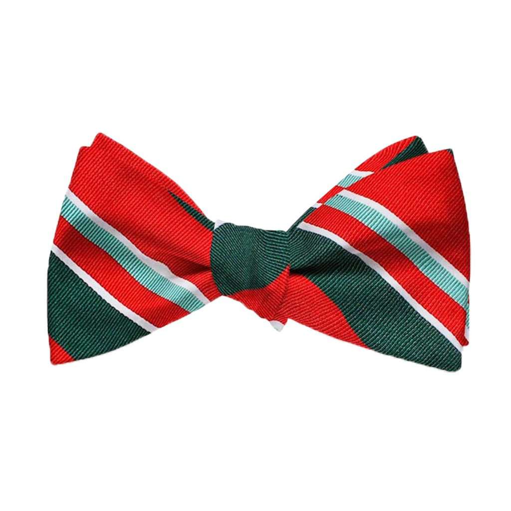 Wayfair Stripe Bow Tie in Red & Green by Bird Dog Bay - Country Club Prep