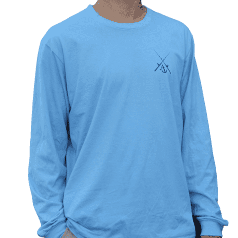 Long Sleeve Angler Tee in Blue by Anchored Style - Country Club Prep