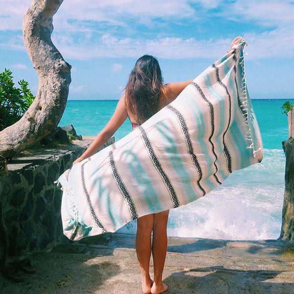 Mint Baja Towel by Sand Cloud - Country Club Prep