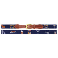 Bar Cart Essentials Needlepoint Belt in Dark Navy by Smathers & Branson - Country Club Prep