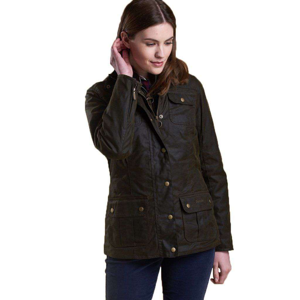 Ashley Wax Jacket in Olive by Barbour - Country Club Prep