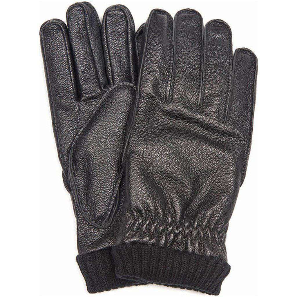 Barrow Leather Gloves in Black by Barbour - Country Club Prep