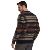 Case Fairisle Crew Neck Jumper in Navy Marl by Barbour - Country Club Prep