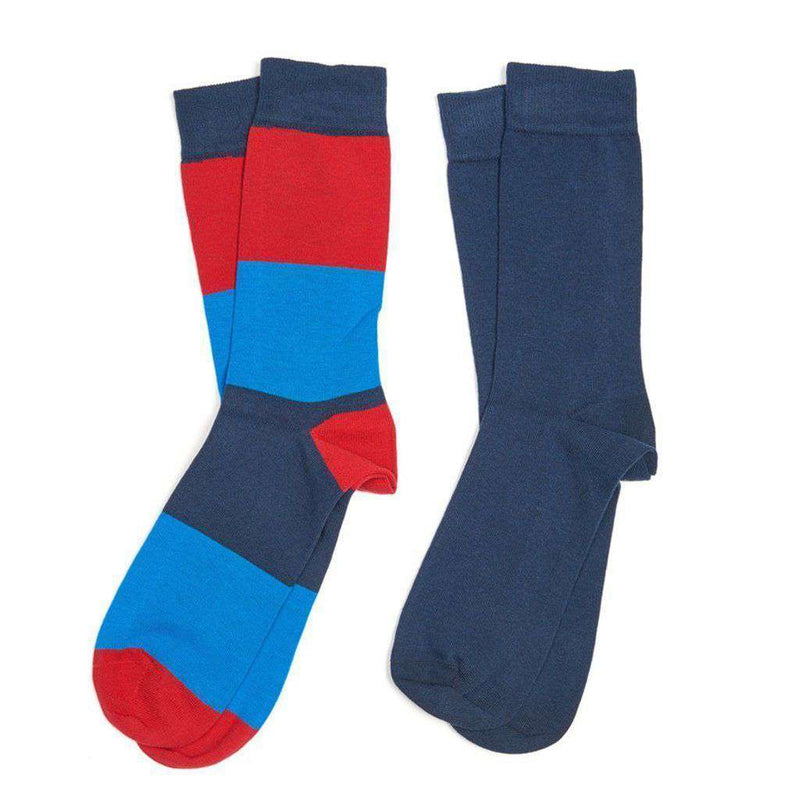 Barbour Cleadon Socks Gift Pack in Navy Stripe and Navy – Country Club Prep