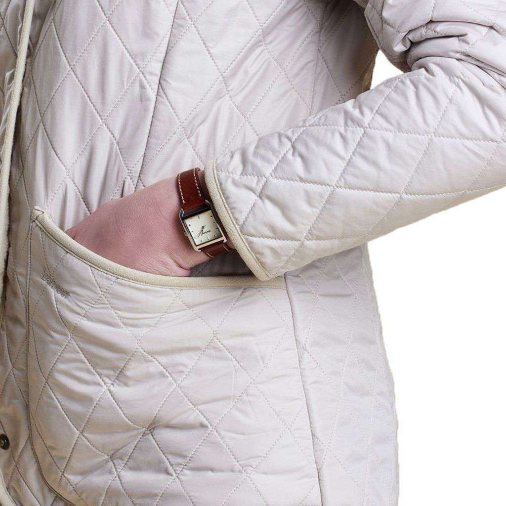 Barbour Combe Polarquilt Jacket in Mist Country Club Prep