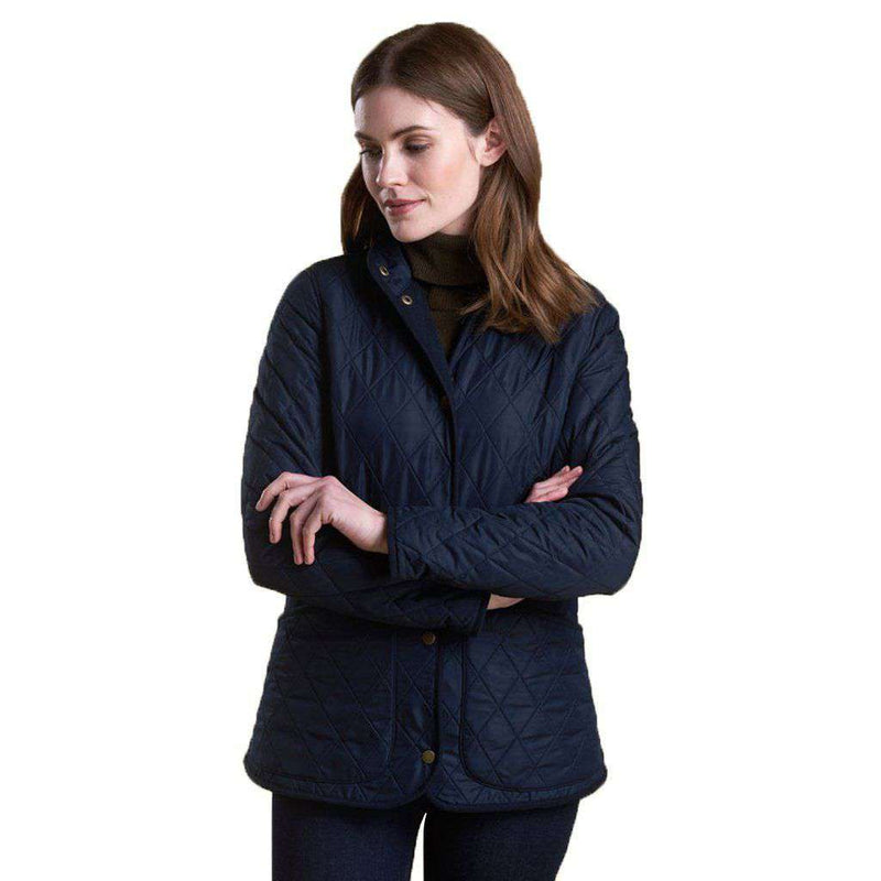 Barbour Combe Polarquilt Jacket in Navy – Country Club Prep