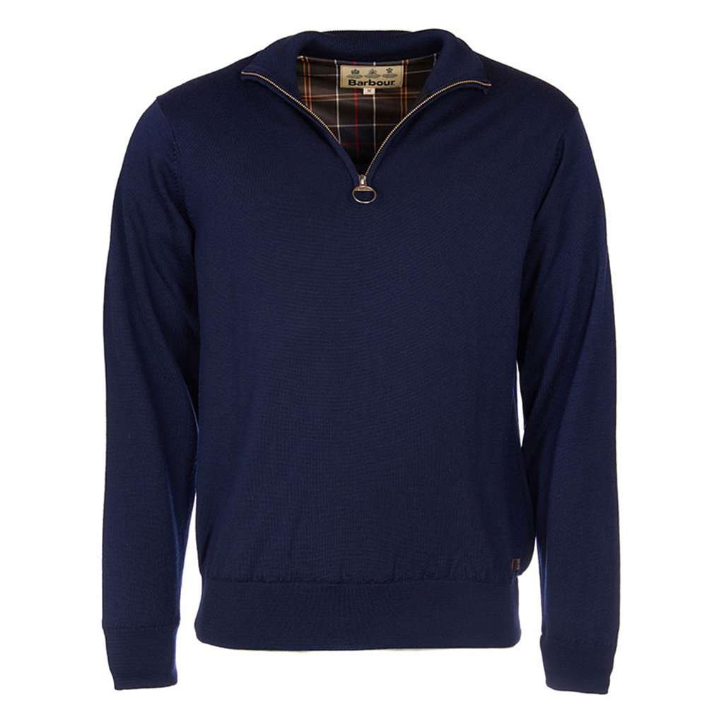 Gamlin Half Zip Jumper with Waterproof Lining in Navy by Barbour - Country Club Prep