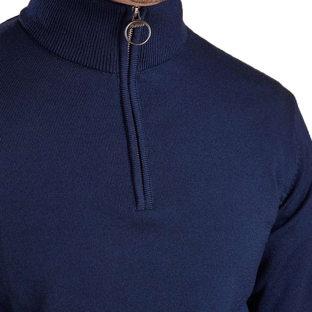 Gamlin Half Zip Jumper with Waterproof Lining in Navy by Barbour