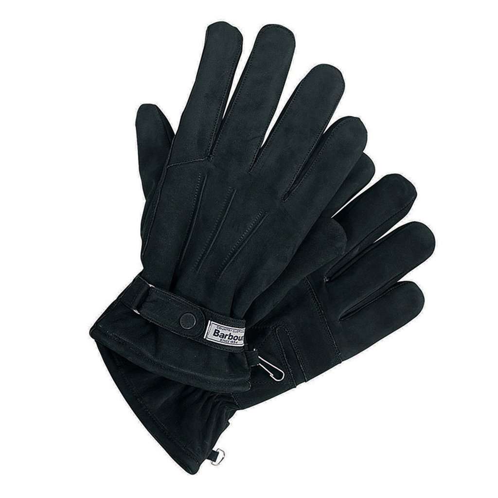 Barbour Leather Thinsulate Gloves in Black Country Club Prep