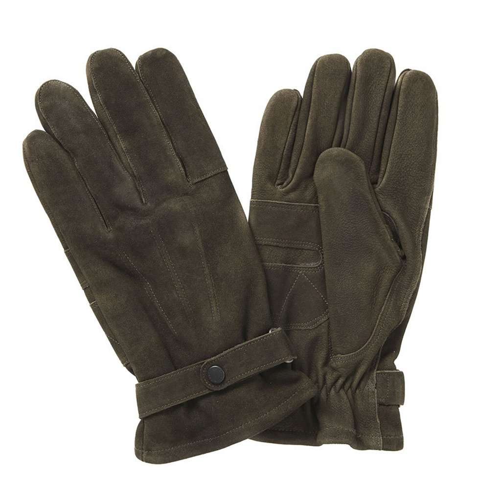 Leather Thinsulate Gloves in Olive by Barbour - Country Club Prep