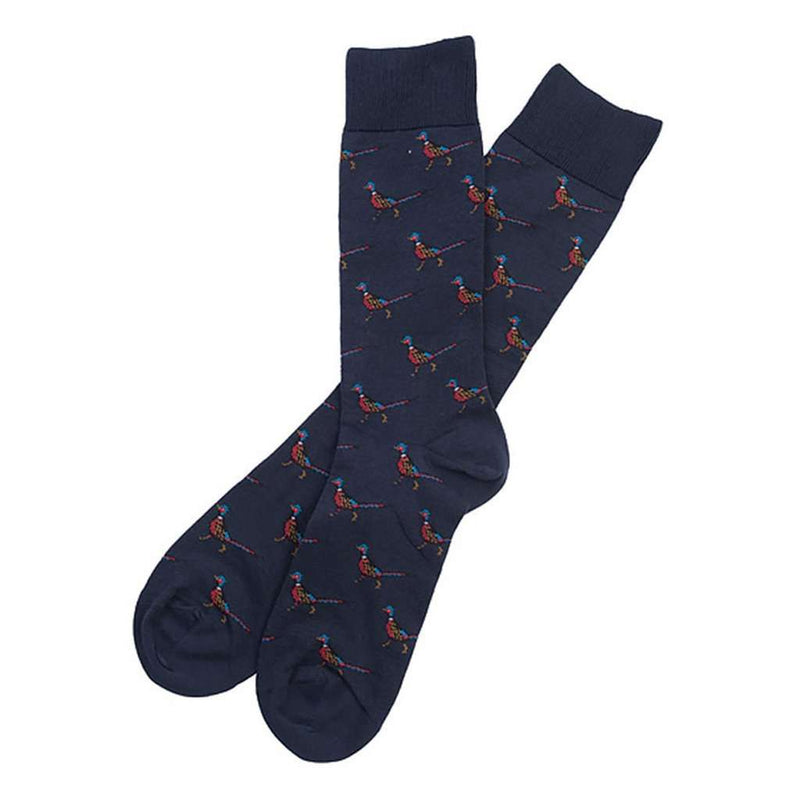 Mavin Socks in Navy with Pheasants by Barbour - Country Club Prep