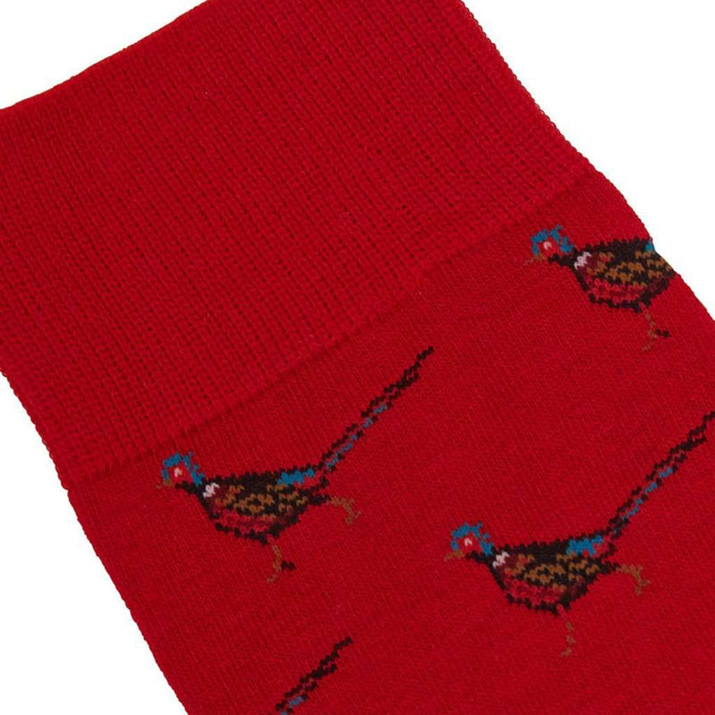 Mavin Socks in Red with Pheasants by Barbour - Country Club Prep