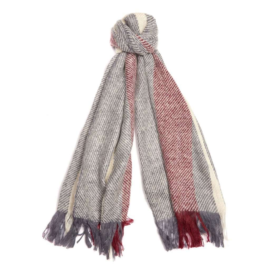 Munro Scarf in Gray and Red by Barbour - Country Club Prep