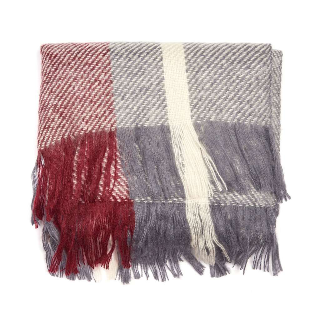 Munro Scarf in Gray and Red by Barbour - Country Club Prep