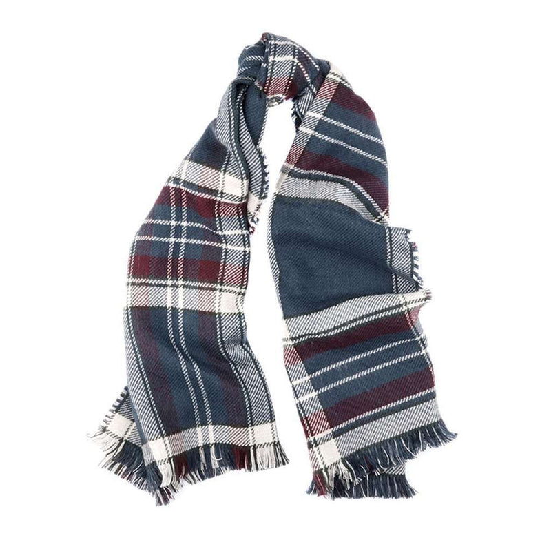 Reversible Plaid Wrap in Red and Navy Plaid by Barbour - Country Club Prep
