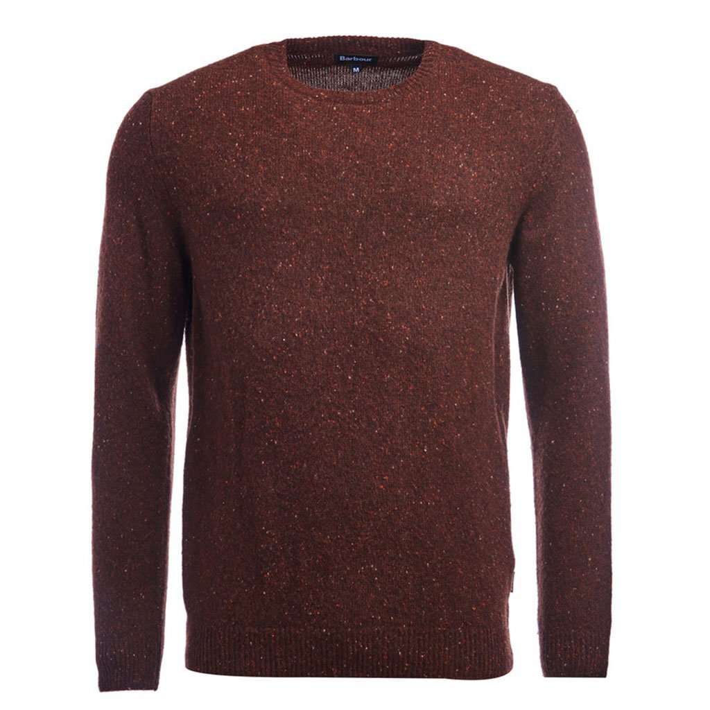 Rothesay Crew Neck Jumper in Dark Clay by Barbour - Country Club Prep