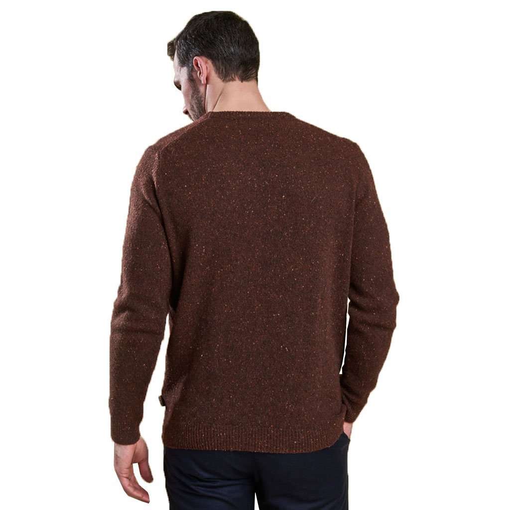 Rothesay Crew Neck Jumper in Dark Clay by Barbour - Country Club Prep