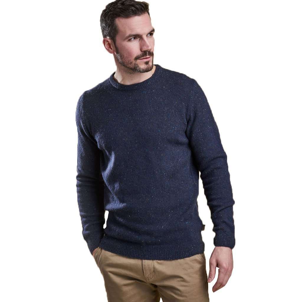 Rothesay Crew Neck Jumper in Navy by Barbour - Country Club Prep