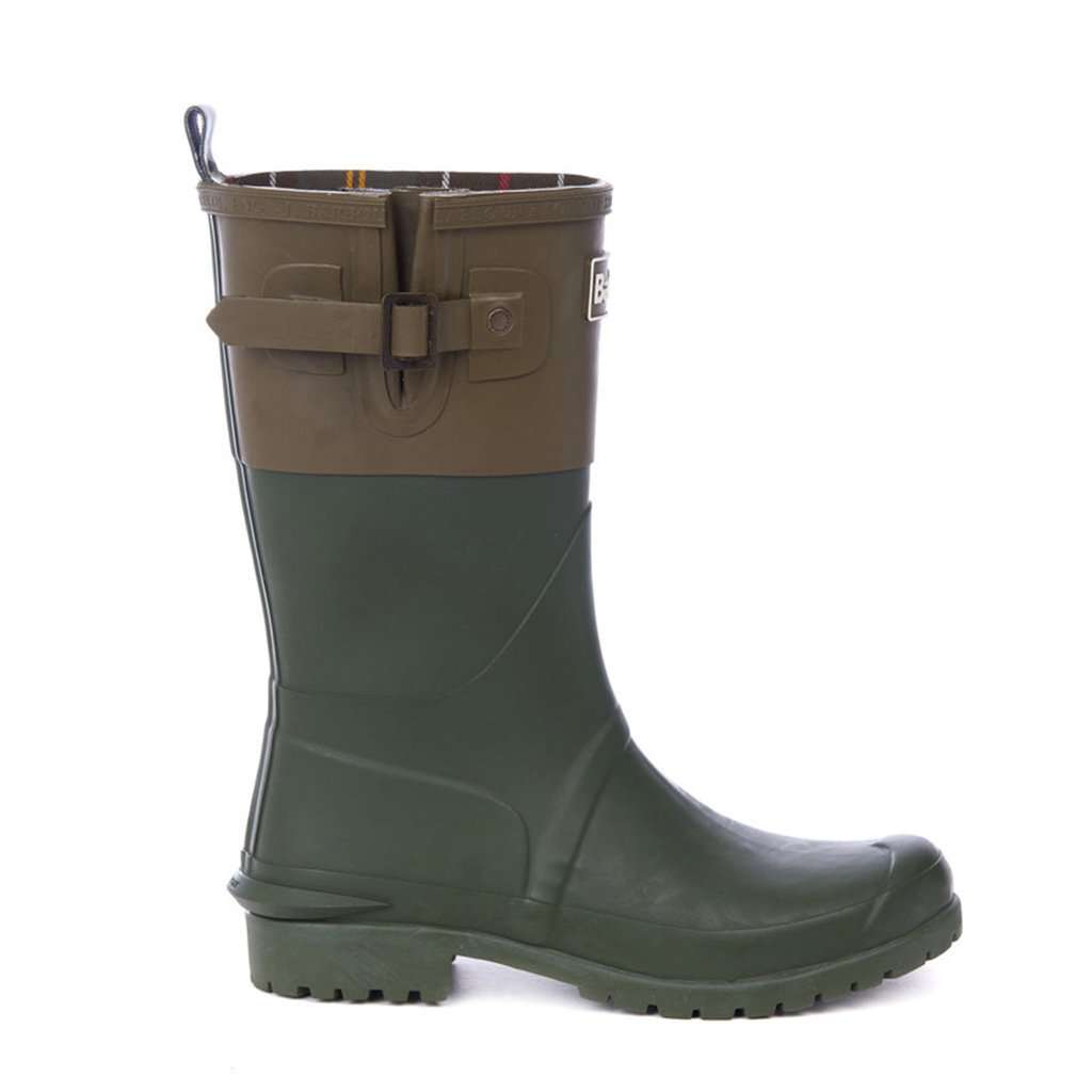 Women's Short Wellington Boots in Kelp and Khaki by Barbour - Country Club Prep