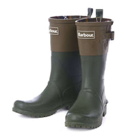 Women's Short Wellington Boots in Kelp and Khaki by Barbour - Country Club Prep