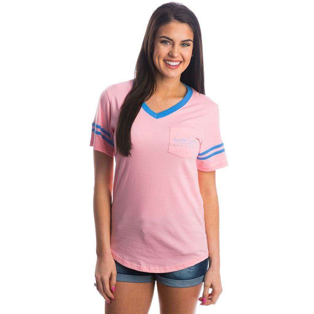 Lauren James Baseball Logo Jersey in Cotton Candy Pink – Country Club Prep