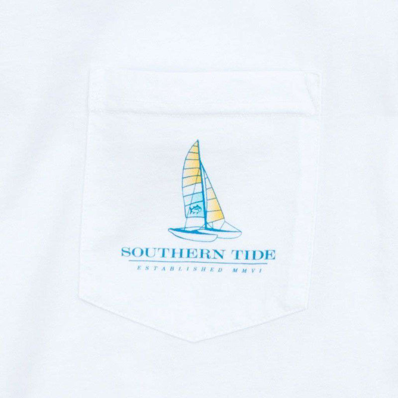 Beachside Catamarans Long Sleeve T-Shirt in Classic White by Southern Tide - Country Club Prep