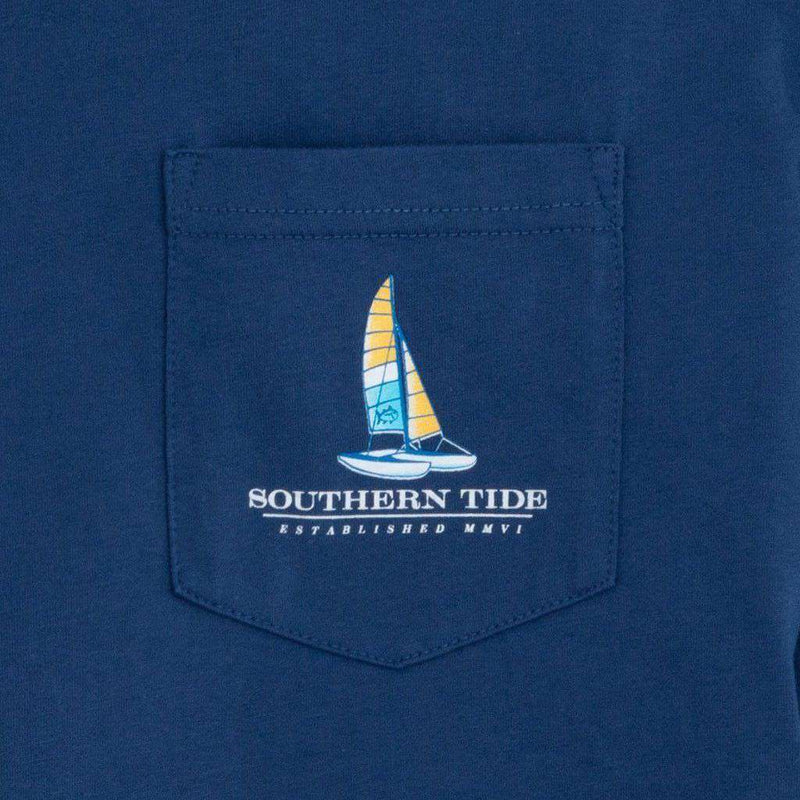 Beachside Catamarans Long Sleeve T-Shirt in Seven Seas by Southern Tide - Country Club Prep