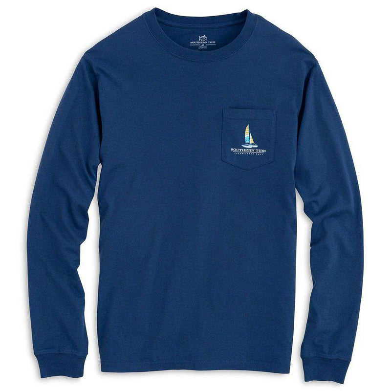 Beachside Catamarans Long Sleeve T-Shirt in Seven Seas by Southern Tide - Country Club Prep