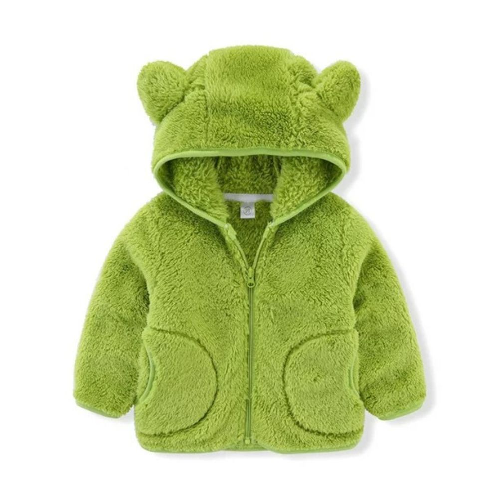 Kids' Beary Comfy Sherpa Jacket in Green - Country Club Prep