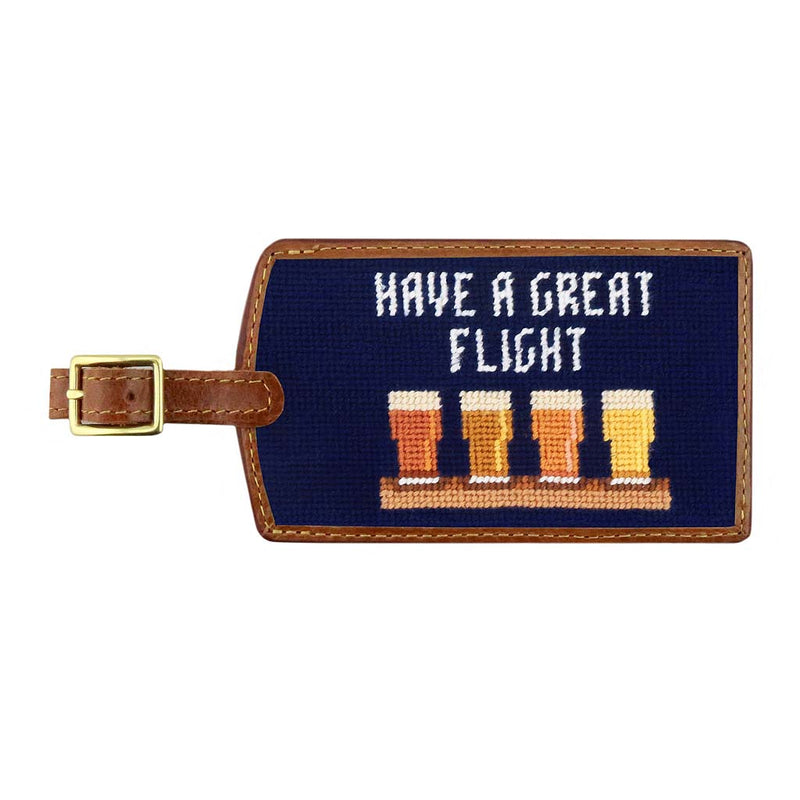 Beer Flight Needlepoint Luggage Tag by Smathers & Branson - Country Club Prep