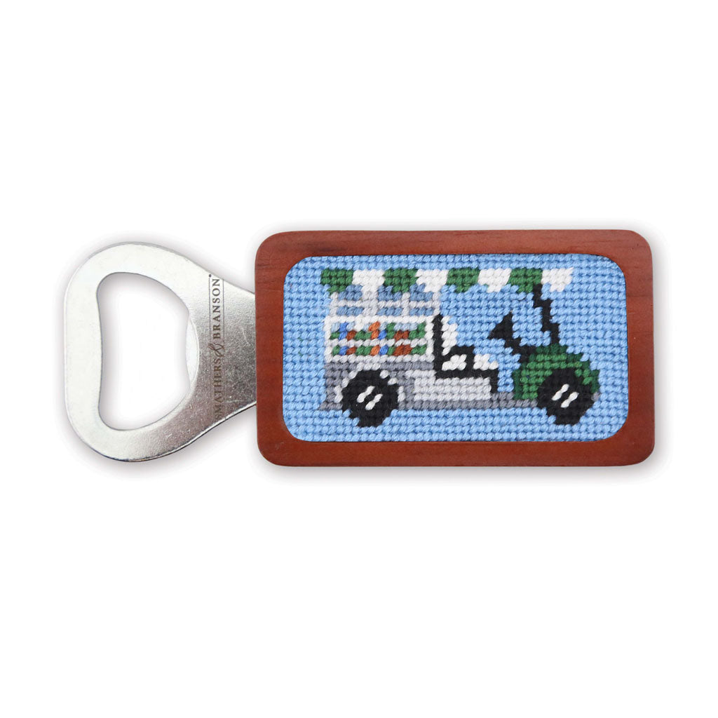 Beverage Cart Needlepoint Bottle Opener by Smathers & Branson - Country Club Prep