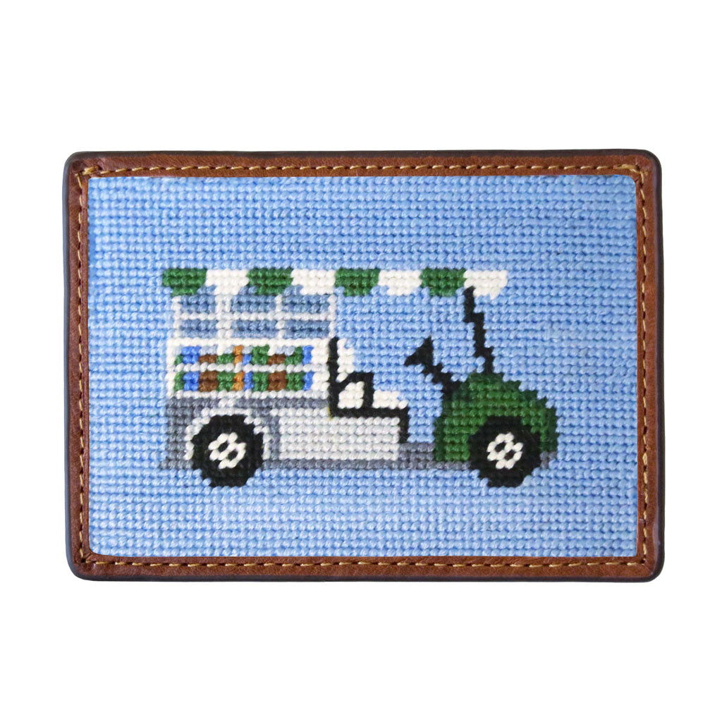 Beverage Cart Needlepoint Credit Card Wallet by Smathers & Branson - Country Club Prep