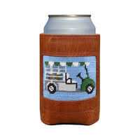 Beverage Cart Needlepoint Can Cooler by Smathers & Branson - Country Club Prep