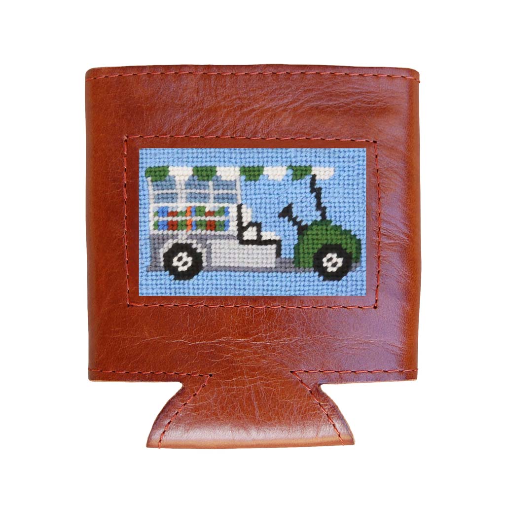Beverage Cart Needlepoint Can Cooler by Smathers & Branson - Country Club Prep