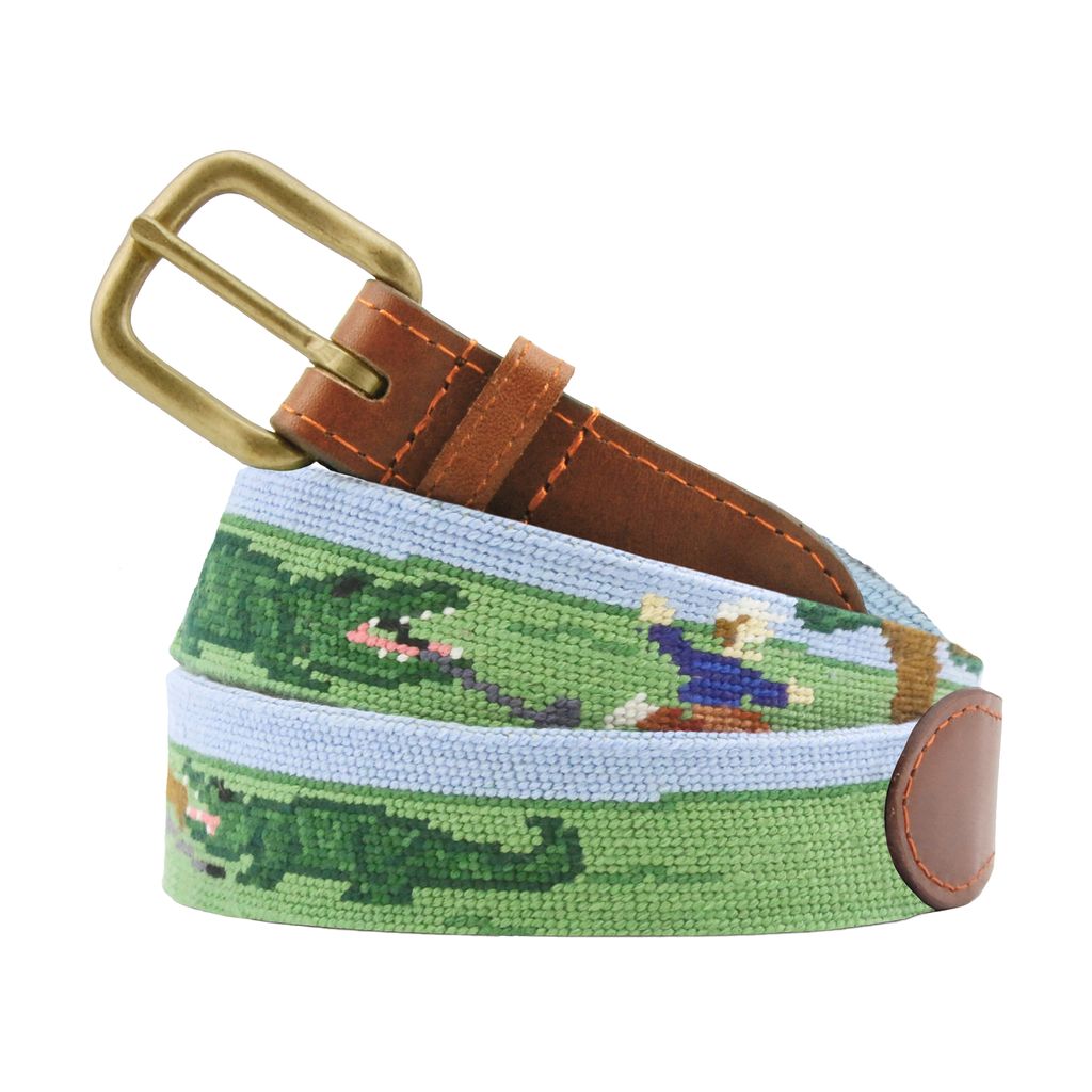 Beware of Gators Needlepoint Belt by Smathers & Branson - Country Club Prep