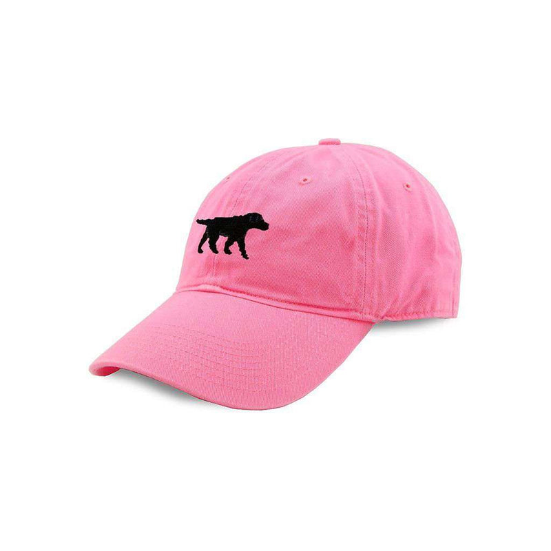 Black Lab Needlepoint Hat in Pink by Smathers & Branson - Country Club Prep