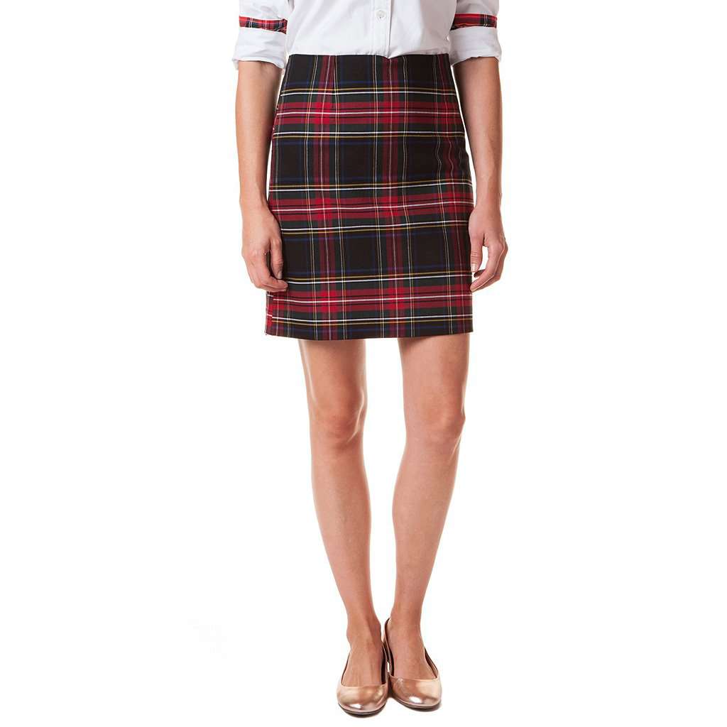 Black Stewart Plaid Ali Skirt by Castaway Clothing - Country Club Prep