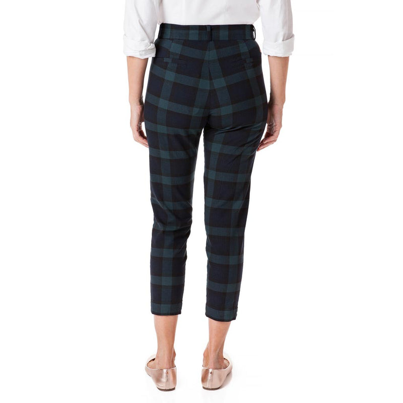 Ladies Beachcomber Stretch Twill Ankle Capri in Blackwatch Tartan Plaid by Castaway Clothing - Country Club Prep