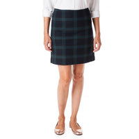 Stretch Twill Ali Skirt in Blackwatch Plaid by Castaway Clothing - Country Club Prep