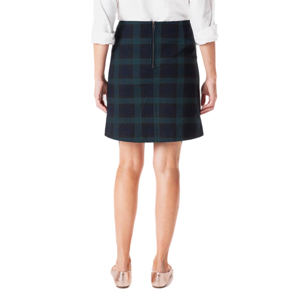 Stretch Twill Ali Skirt in Blackwatch Plaid by Castaway Clothing - Country Club Prep