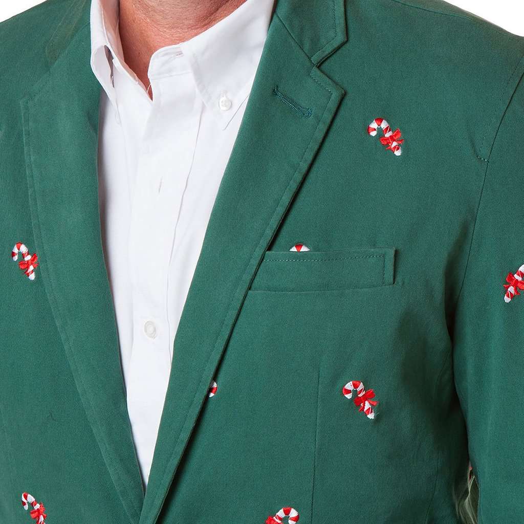 Spinnaker Blazer with Embroidered Candy Canes by Castaway Clothing - Country Club Prep