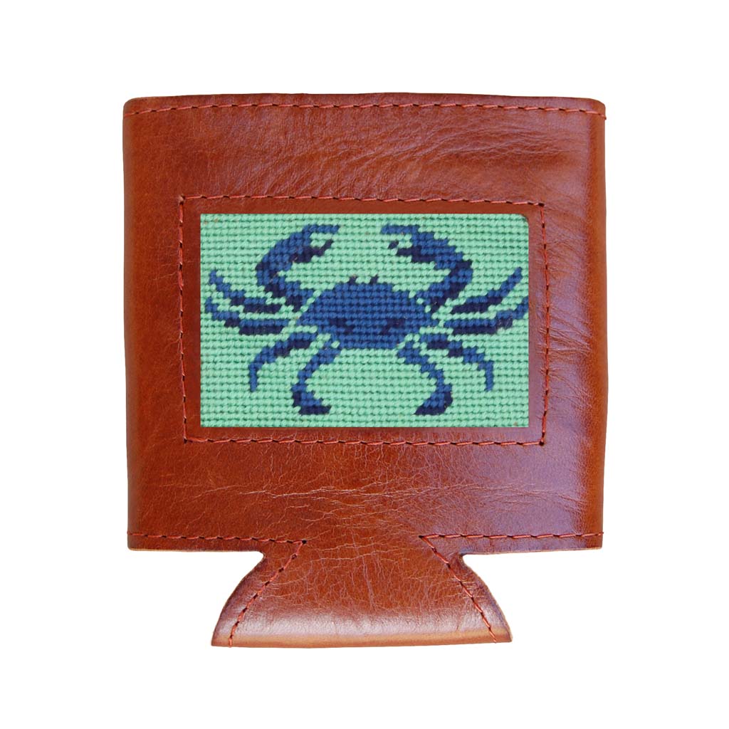 Blue Crab Needlepoint Can Cooler by Smathers & Branson - Country Club Prep