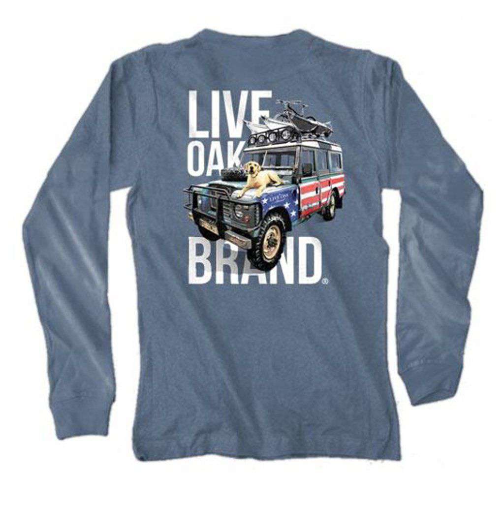 American Truck Long Sleeve Tee in Blue Jean by Live Oak - Country Club Prep