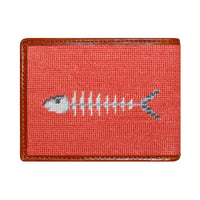 Bonefish Needlepoint Bi-Fold Wallet in Melon by Smathers & Branson - Country Club Prep